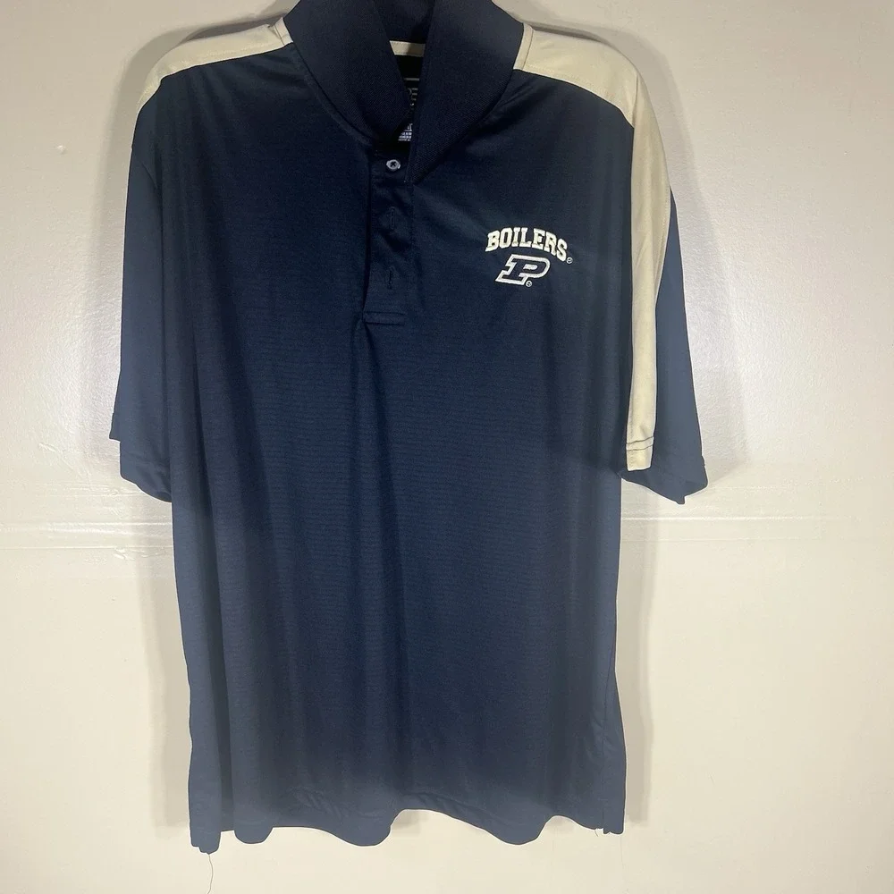 Purdue Boilermakers Polo Shirt Mens XL Navy Gold Embroidered NCAA College Golf